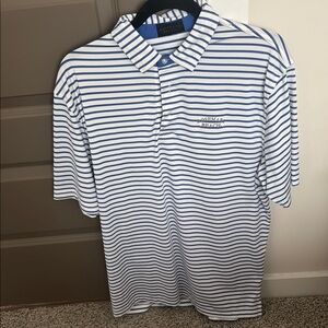 Men's Blue Striped Rosemary Beach Polo Shirt